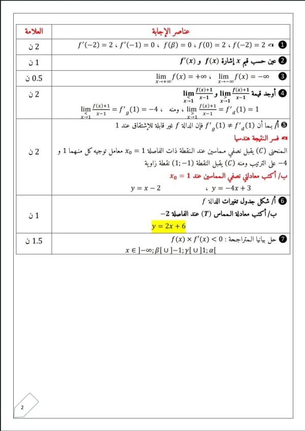 حل الواجب المنزلي رقم 02 رياضيات ثالثة ثانوي علوم تجريبية واجب منزلي مع الحل رياضيات 3 ثانوي  2023 2024