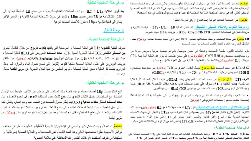 نص علمي حول التعاون المناعي مقدمة عرض خاتمة