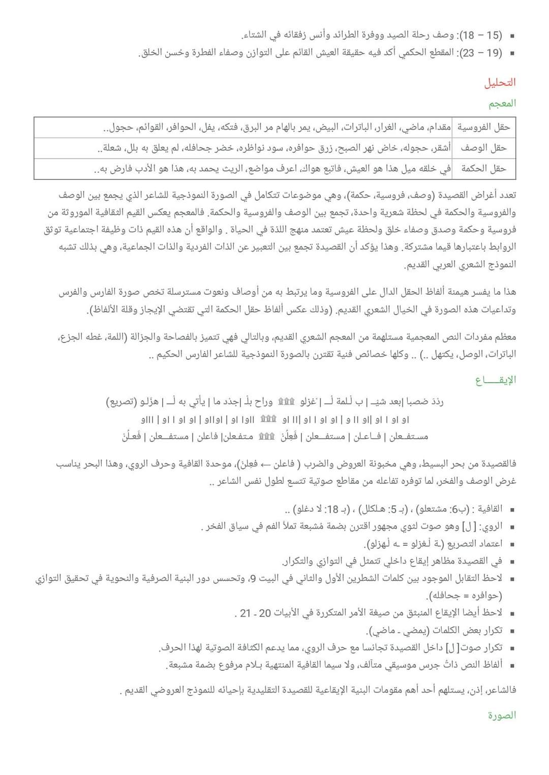 تحليل قصيدة 'لي في من مضى مثل' لمحمود سامي البارودي سنة ثانية باك