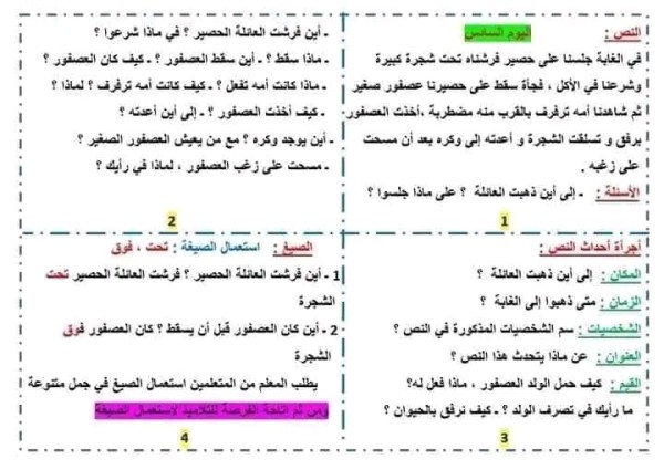 نصوص فهم المنطوق الخاصة بفترة تثبيت المكتسبات للسنة الثانية ابتدائي من اليوم الأول إلى اليوم العاشر وحل اسئلة